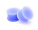 Blue Glow in the Dark Silicone Plugs - 0g - 8mm - Sold As a Pair