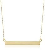 14K Yellow Gold Flat Bar Rolo- Chain Necklace, 18