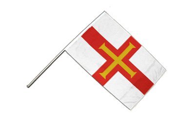 Drapeau Royaume-Uni Guernsey sur hampe décorer fête de quartier