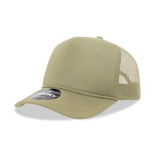 Casquette Trucker 5 Panneaux Decky Mousse Beige et Kaki - Taille Unique Mixte