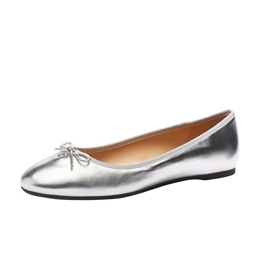 Coach Women's Abigail Metallic Leather Ballet Flat