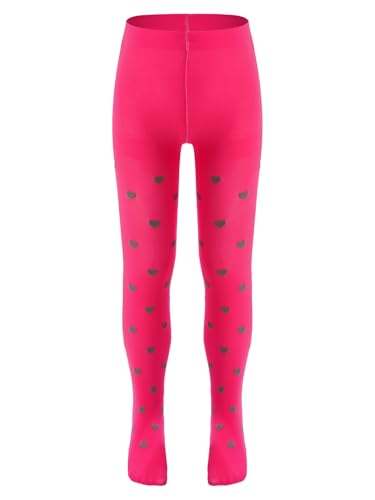 TiaoBug Kids Girls Ballet Dance Tights Heart Print Pantyhose Footed Leggings Stockings Pants Warm Thermal Tights