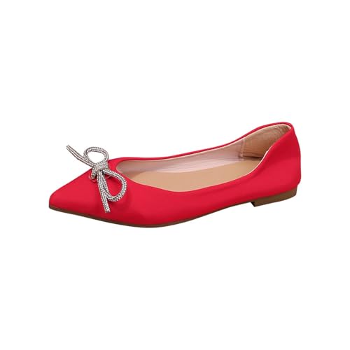 Chaussures de ballet plates avec semelle souple et strass confortables pour marcher en ville