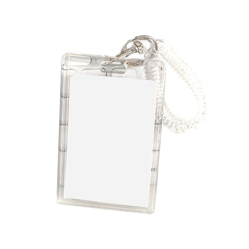 Tarjetero acrílico transparente resistente al agua con clip de resorte para viajes diarios, conferencias y viajes, organizador ligero
