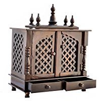 Fasherati Home Temple (extérieur Taille : L : 46 cm, D : 23 cm, H : 55 cm, Dimensions intérieures : L : 34 cm, D : 22.5 cm, H : 28 cm) en Bois Temple/Mandira pour Home/Pūjā Mandira pour