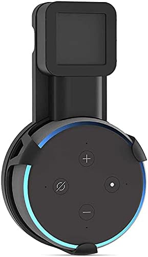WALI Outlet Holder, Echo Dot 3rd Gen Wall Mount Stand, for Alexa Smart Home Speakers Voice Assistants Space Saving Accessories with Cable Management, (AMM002-B), 1 Pack, Black