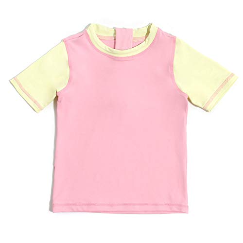 Camisa Manga Curta Infanti Rosa e Amarelo - TAM 4