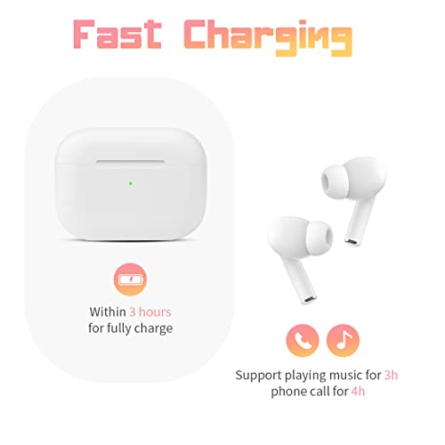 Wireless Charging Case Earphones Replacement For Pro,Charger Case With Bluetooth Pairing Sync Button,Support Wired & Wireless Charging,White #TOP2