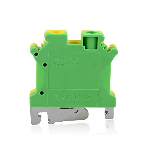 Davitu 50pcs USLKG-6 Earthing terminal Wiring row Wire Terminal Connector USLKG6 Wire Cable Terminal