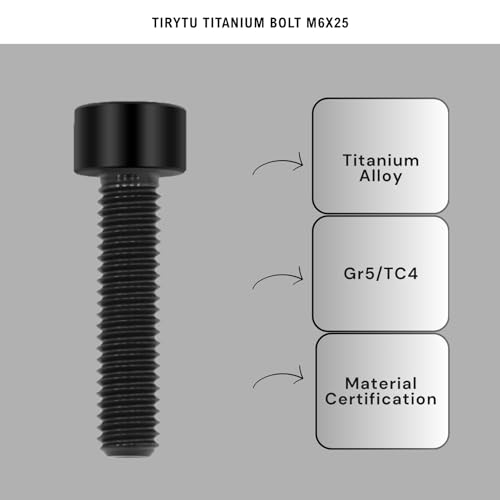 Image of M6x25mm Titanium Bolts, Black, 6PC