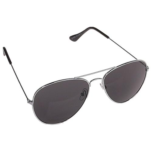 Gafas de piloto, gafas de sol, de vuelo, porno, con bisagra de muelle, no reflejan (transparentes) en distintos colores Silberer Rahmen / Schwarz Gläser Talla única