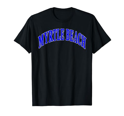 Logotipo azul de Myrtle Beach Carolina del Sur Camiseta