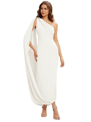 Ever-Pretty Women's One Shoulder Maxi Formal Evening Dresses Flowing Cape