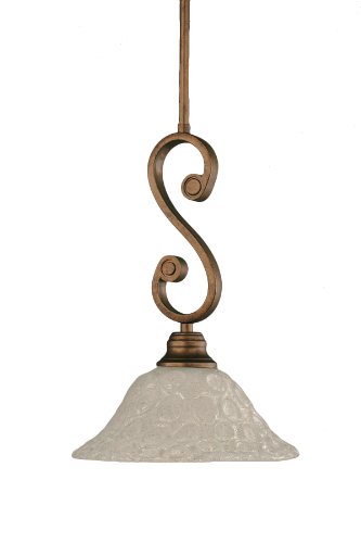Toltec Lighting 50-Brz-431 Curl Mini-Pendant Light Bronze Finish With Italian Bubble Glass Shade, 10-Inch #TOP2