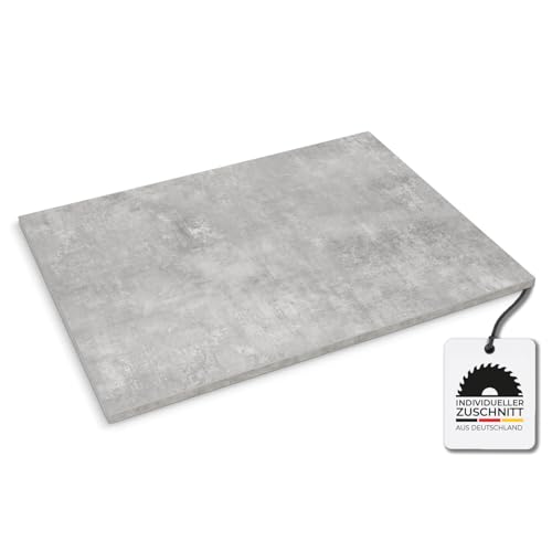 Hausfux Tischplatte nach Maß - 1,9 cm Starke Spanplatte mit ABS-Kante - individueller Zuschnitt - Made in Germany (Bellato Grau, 120 x 50 cm)