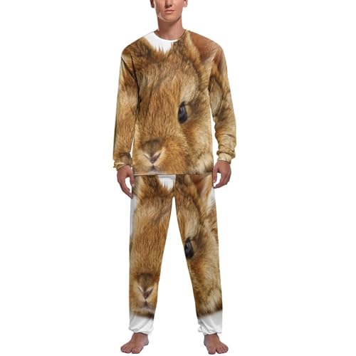 Ensemble de pijama homme Lapin Brun haut et bas aux finitions soignées et confort premium
