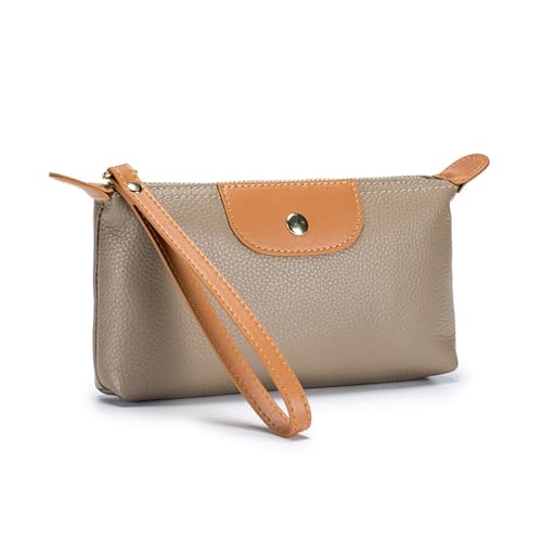 Sac de poignet pour femme avec porte-cartes et pochette de voyage gris clair 9.75x11.7in