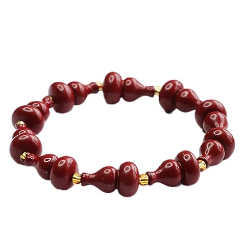 MYUYEE Cinnabar Gourd Bracelet Feng Shui Wealth Longevity Bracelet Strong Talisman Crystal Bracelet Against Evil Vintage Amulet Bracelet Prosperity Good Fortune Money Attraction