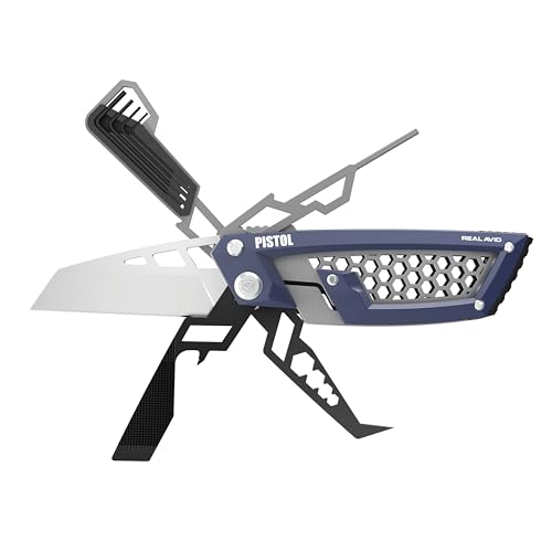Real Avid Gun Tool Edge Pistol – Compact EDC Multitool with 2.6 Inch Knife Blade, Hex Keys, 3/32" Pin Punch, Nut Wrenches, Tap Hammer and Pick - Everyday Carry Tool for Sight Adjustments & Disassembly