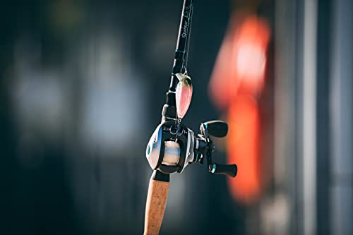 Quantum Energy S3 Baitcast Fishing Reel, Size 100 Reel, Right-Hand Retrieve, Continuous Anti-Reverse Clutch, Large Eva Handle Knobs, 6.3:1 Gear Ratio, 10 + 1 Bearings, Silver/Black #TOP7