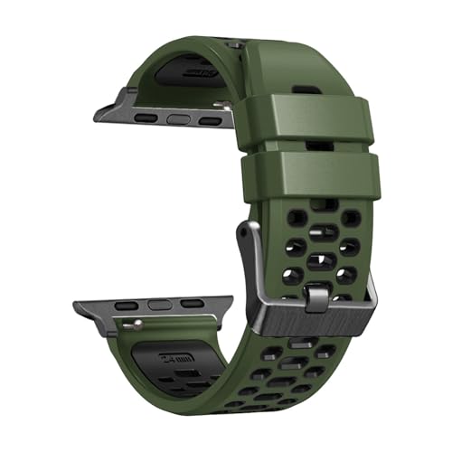 Bracelet FKM Apple Watch Ultra 49mm luxe en fluoroélastomère gris agate