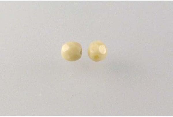 10pcs Fire Polished Faceted Beads Round 12 mm, Opaque Beige (13010), Bohemia Crystal Glass, Czechia 15119001