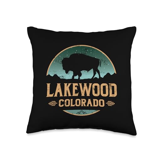 Lakewood Colorado CO Buffalo Bison Throw Pillow
