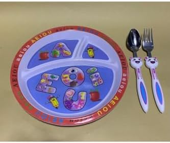 Çocuk Bölmeli Harfli Mama Tabağı Seti 3’Lü Çocuk Yemek Takımı - Görsel 1