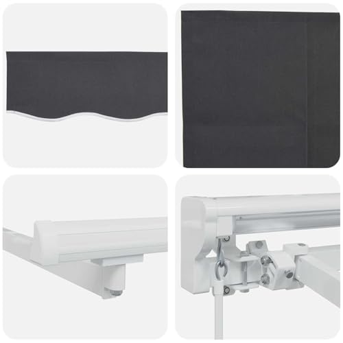 Store banne manuel avec toile robuste résistante aux intempéries 4x2m