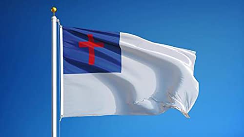 Vsvo Christian Flag 3X5 Ft Double Sided Embroidered 300D Oxford Nylon – Indoor/Outdoor, Brass Grommets, Durable For All Weather - Religious Flags 3X5 Feet (Sewn Cross) #TOP6