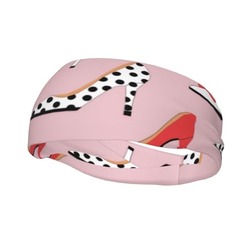 Retro Colorful Girly High Heel Pump Shoes Fashionable Sports Decoration Sweatband, Suitable for Outdoor Use