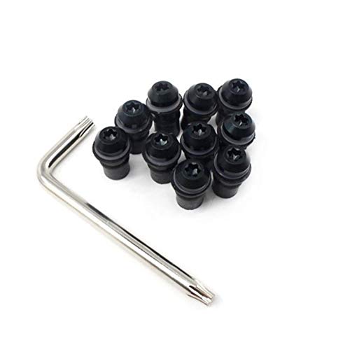 for BMW F650GS R1200R LC K1200S F800GS 1200 GS Adventure 1200 Pare-Brise Moto boulons à vis écrou Fastener Kit M5 5 mm 10PCS (Color : Black) Cover