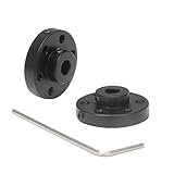 Befenybay 2 Stück schwarze starre Flanschschaft-Kupplung, universelle Aluminium-Befestigungsnabe für 5 mm Schaft-Paar mit M3-Gewinde