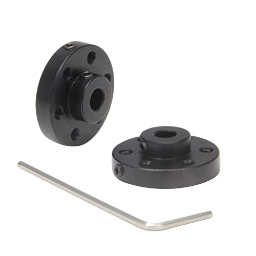 Befenybay 2 Stück schwarze starre Flanschschaft-Kupplung, universelle Aluminium-Befestigungsnabe für 5 mm Schaft-Paar mit M3-Gewinde