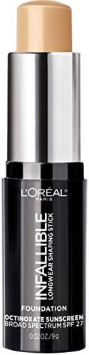 L'Oreal Paris Makeup Infallible Longwear Shaping Stick Foundation, 405 Sand, 1 Tube, 0.32 Ounce
