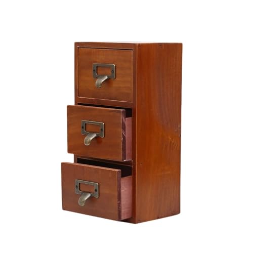 IOIUSKKU Organizador de Joyas Artesanal con cajón Mini clásico de Escritorio. Elegante solución Almacenamiento para Madera Que Ofrece un Encanto Atemporal y Opciones