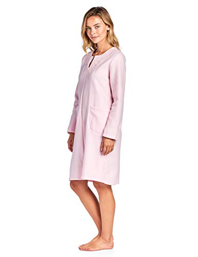 Casual Nights Women's Long Sleeve Zip Up Front Short Fleece Robe3