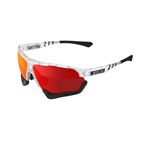 Scicon Deportes Aerocomfort SCN-PP - Gafas de sol deportivas XL (cristal brillante/rojo)