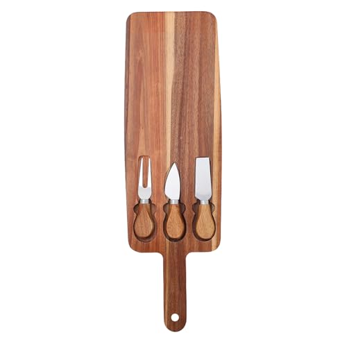 Homoyoyo Tagliere per Formaggio con Coltelli in Legno Piatto da Portata per Pane e Formaggio Vassoio per Salumi e Verdure Tagliere per Pizza e Carne Vassoio da Cucina per Spuntini e Feste