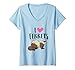 Mujer Ferret Love Propietario de hurones I Love Ferrets Camiseta Cuello V