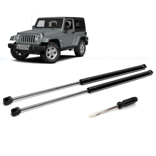 Rear Window Glass Lift Supports Shock Struts Compatible with Jeep Wrangler 2007 2008 2009 2010 Sport Utility - Replace# 55397060AC, 4589609AA(2PC Set),with Screwdriver for Install