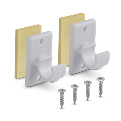 Bestlivings 2er Pack Ersatzträger für Gardinenstangen bis Ø 12 mm in Weiß (L 2 5 cm) Träger für Cafehausstangen Scheibenstangen