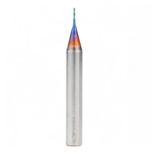 Amana Tool Solid Carbide Spektra Extreme Tool Life Spiral Plunge Router Bit Down-Cut, 46242-K, 1/32 Dia x 1/8 CH x 1/4 Shank 2 Inch L