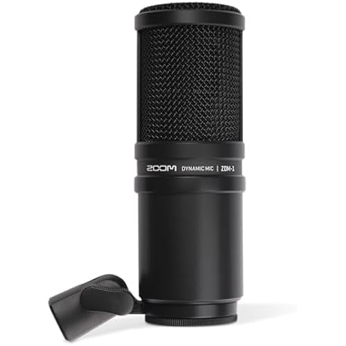 Zoom ZDM-1 Dynamic Microphone for Podcasts, Voice-Overs, Vocals, and More, High SPL Capability, Sturdy Metal Body, and Large Diaphragm