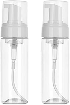 Foaming Dispenser 7oz Transparent Empty Spray Bottle 2Pcs Plastic Foam Pump Travel Soap Portable Foam Bottle (200ml)