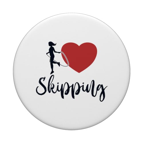 I love Skipping Jumping Speed Skipping Jump Rope PopSockets Swappable PopGrip, Black - Image 3