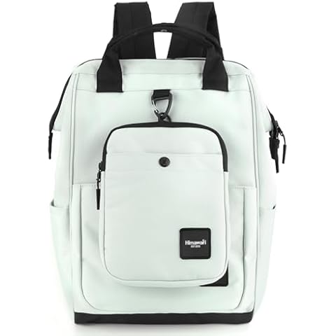 himawari 14.9 inch Women's Laptop Backpack, Large Capacity College Schoolbag, Waterproof Travel Bag for Men & Women-0403-01#Green Bamboo Cover
