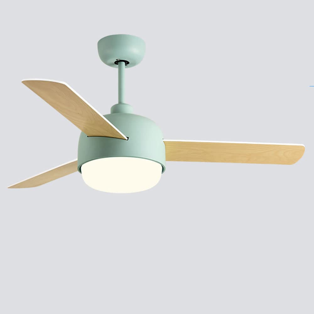 SXDMOUBK Kids Room Mute Fan Light Indoor Big Fan Blades Ceiling Fan Light 3 Gear Wind Speed Ceiling Fan With LED Light Dining Room Living Room Study Room Fan Ceiling Lighting