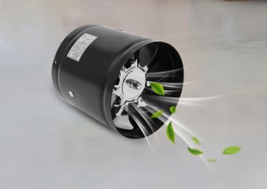 Repomanda, Inline - Ventilador de tubo axial de 150 mm, 600 m³/h, 353 CFM, 220 V, 40 W, para cocina, baño, invernadero, garaje, silencioso, carcasa de acero de 37 dB, ventilador de metal, fácil