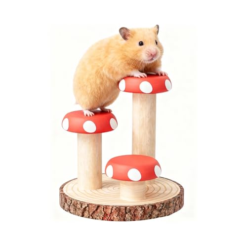 Mini&Moe Hamster Climbing Toys Wooden Stairs Small Animal Cage Accessories Enrichment Toys for Rat, Gerbil, Ferret, Chinchilla, Guinea Pig